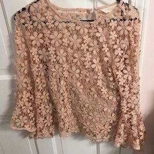 Floral pink lace top